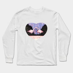 Flamingos in Love Heart Long Sleeve T-Shirt